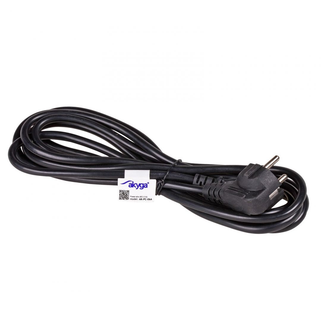Akyga AK-PC-06A PC Power Cord Cable 3m Black