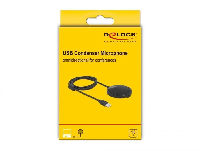 DeLock USB Condenser Microphone Omnidirectional for Conferences