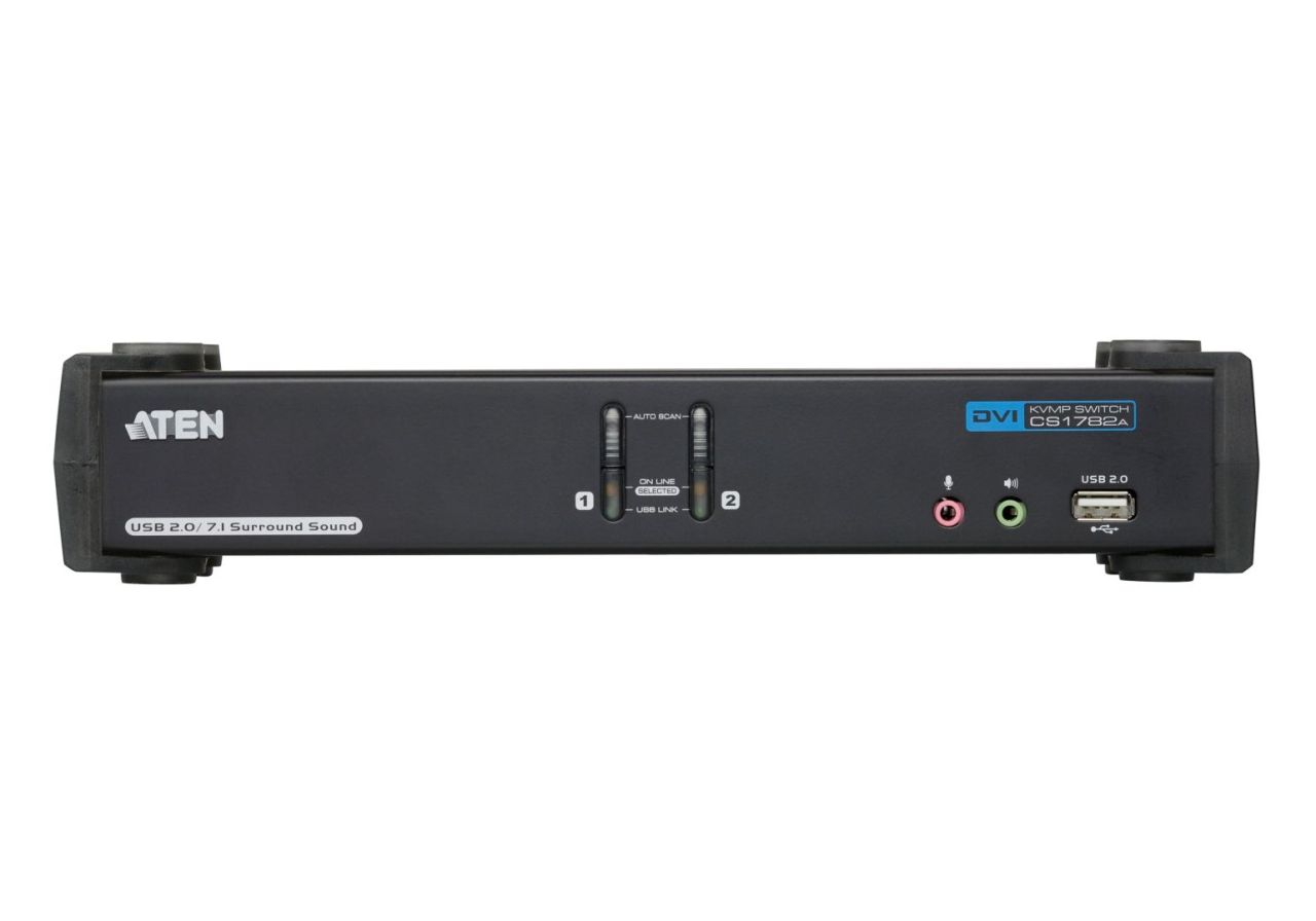 ATEN CS1782A 2-Port USB DVI Dual Link/CH7.1 Audio KVMP Switch