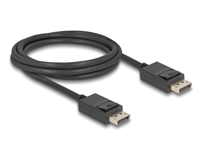 DeLock DisplayPort cable 8K 60 Hz 40 Gbps 2m Black