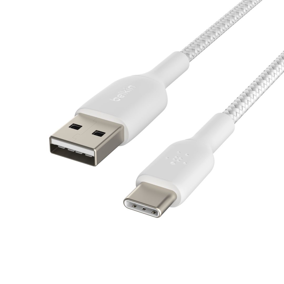 Belkin Braided USB-C to USB-A Cable 2m White