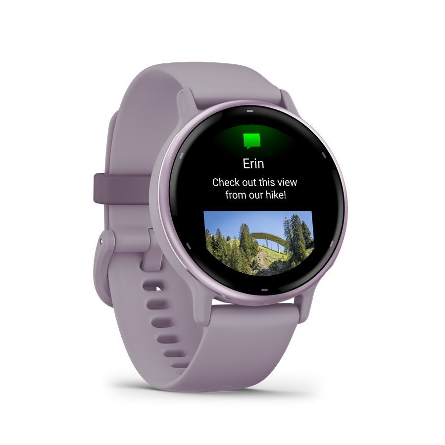 Garmin Vivoactive 5 Metallic Orchid Aluminium Bezel with Orchid Case and Silicone Band