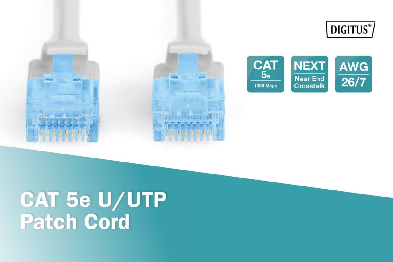 Digitus CAT5e U-UTP Patch Cable 0,25m Grey