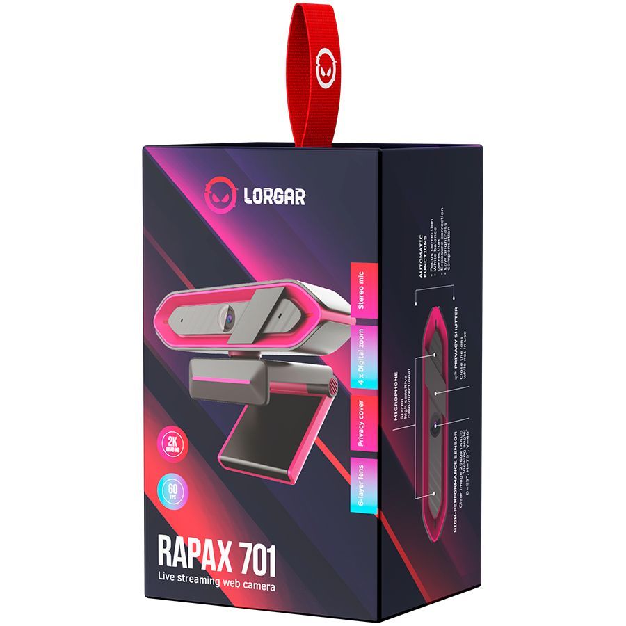LORGAR Rapax 701 Webkamera Black/Pink