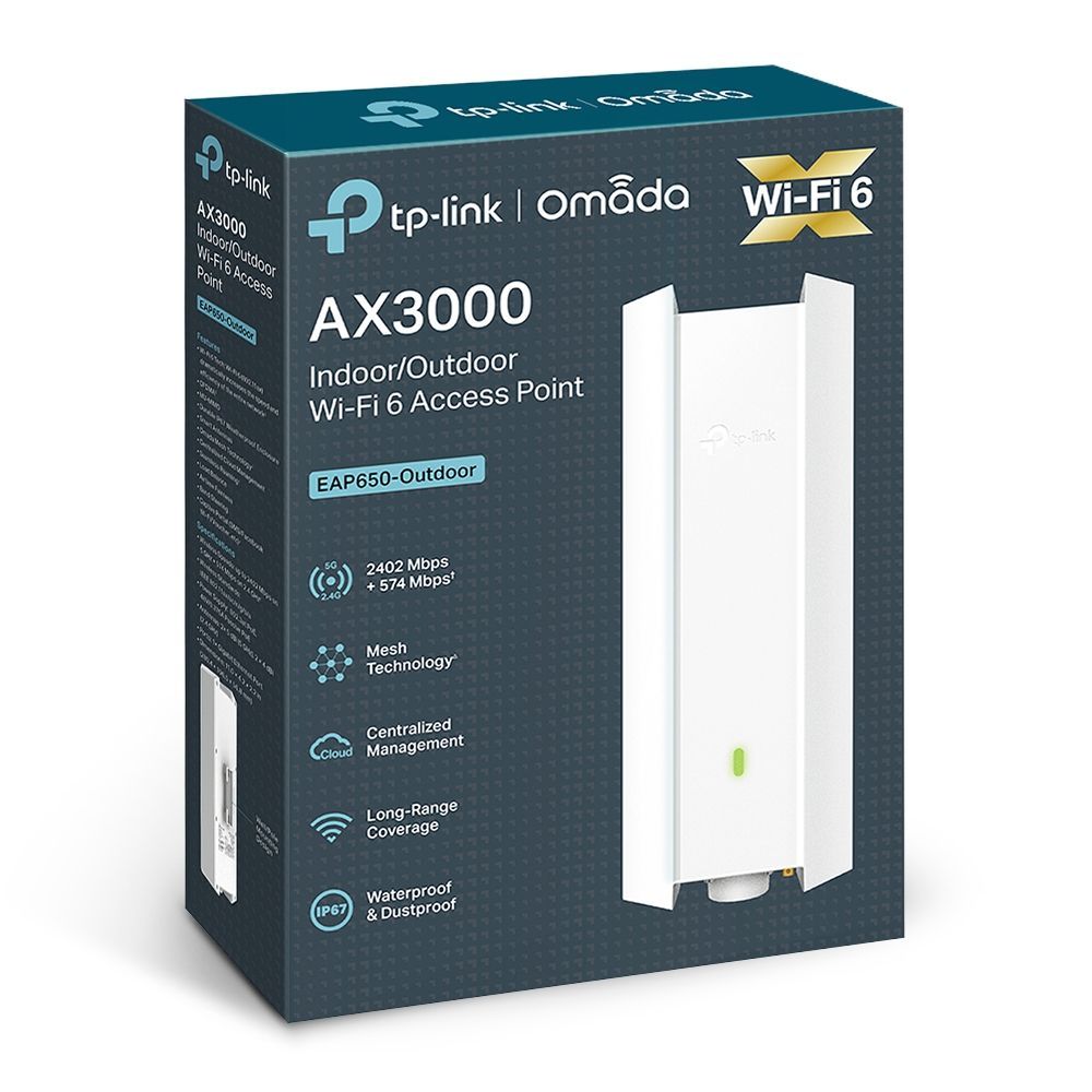 TP-Link EAP650-Outdoor AX3000 Indoor/Outdoor Wi-Fi 6 Access Point