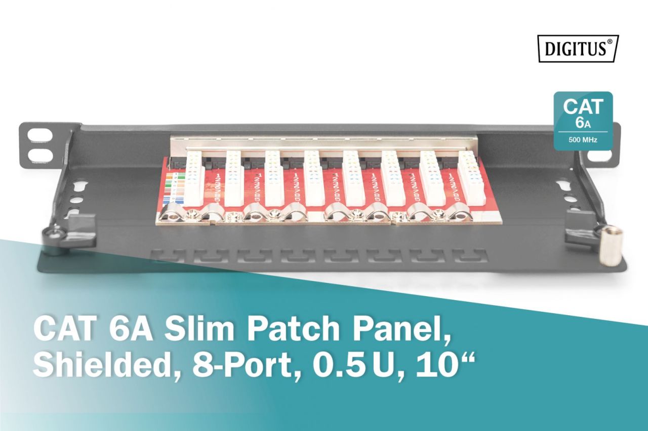 Digitus 8-port Patch Panel 0,5U Black