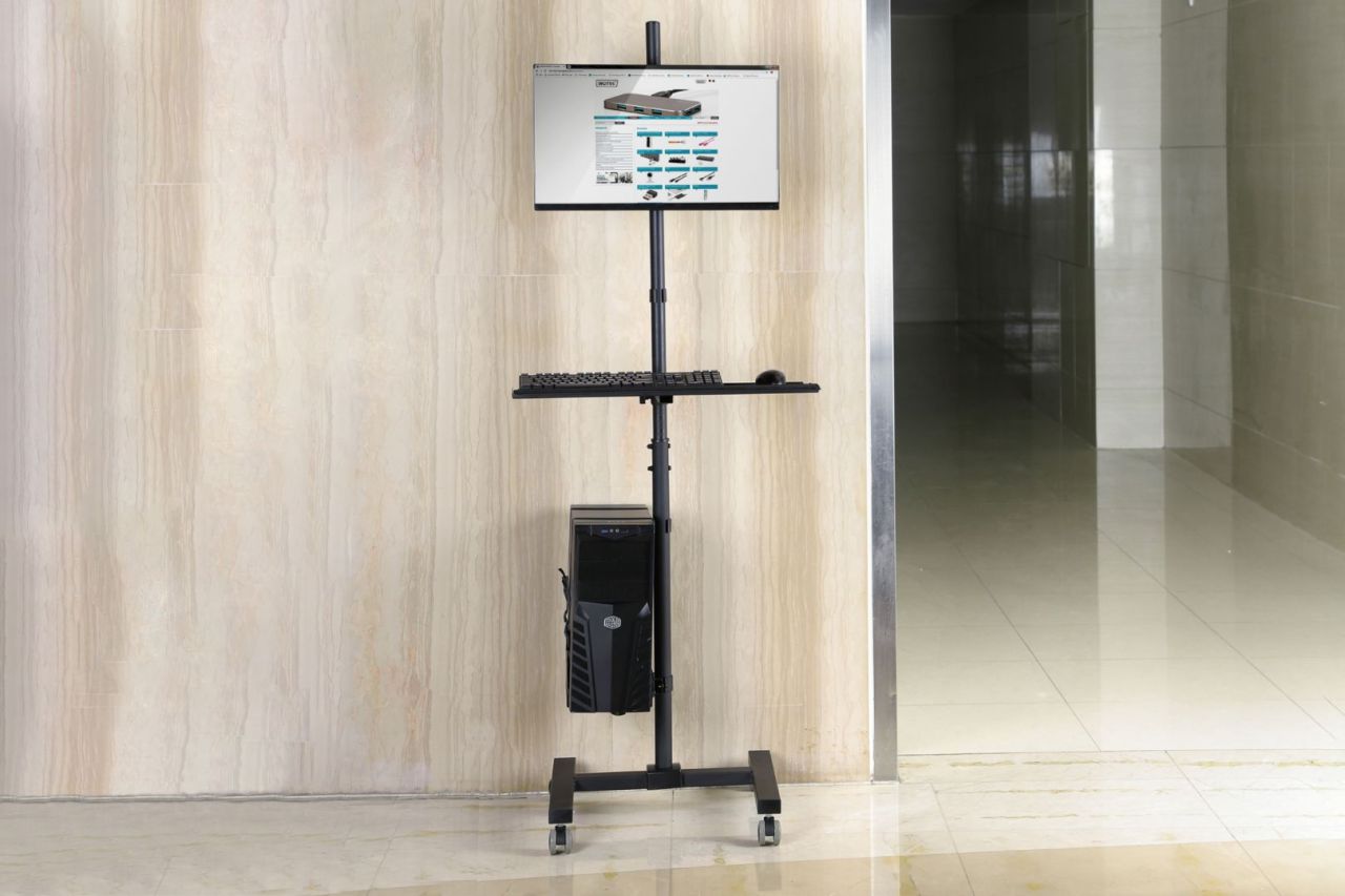 Digitus DA-90374 Mobile Workstation With Individual Height Adjustment Black