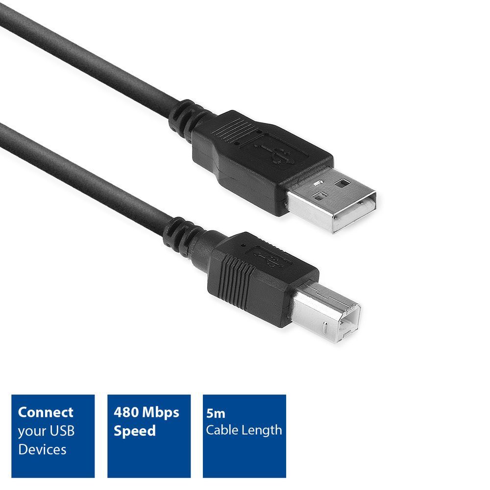 ACT AC3045 USB2.0 Connection cable 5m Black