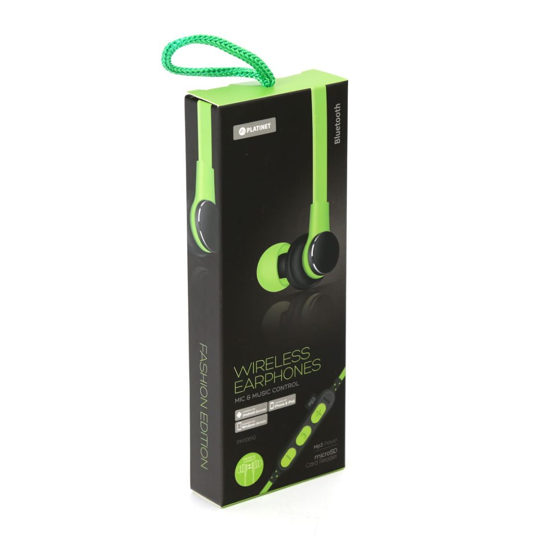 Platinet PM1061G Bluetooth Headset + microSD Card Reader Green