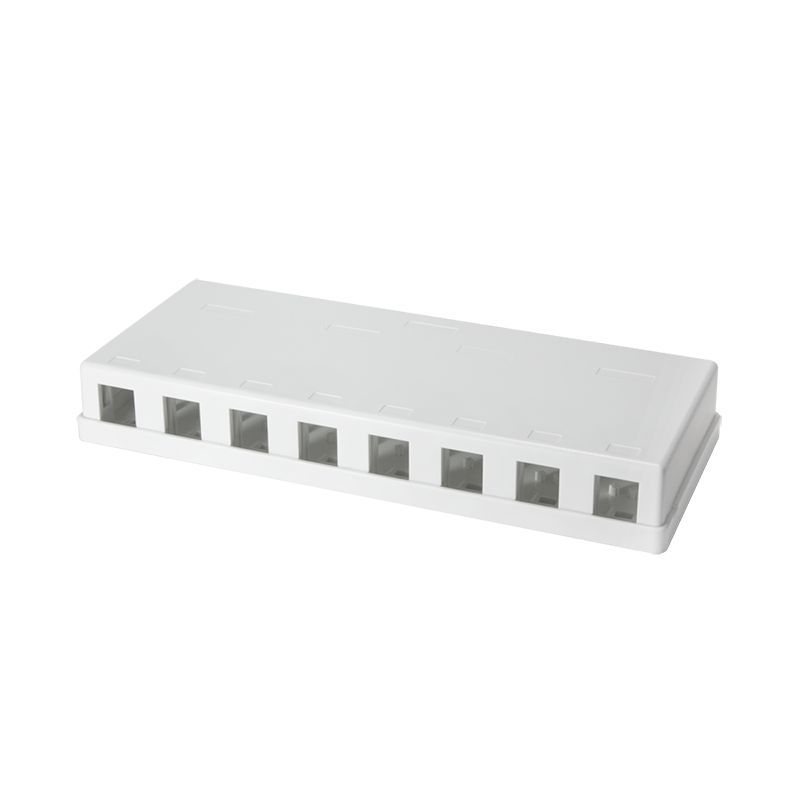 Logilink Empty box for 8 keystone modules surface mount white