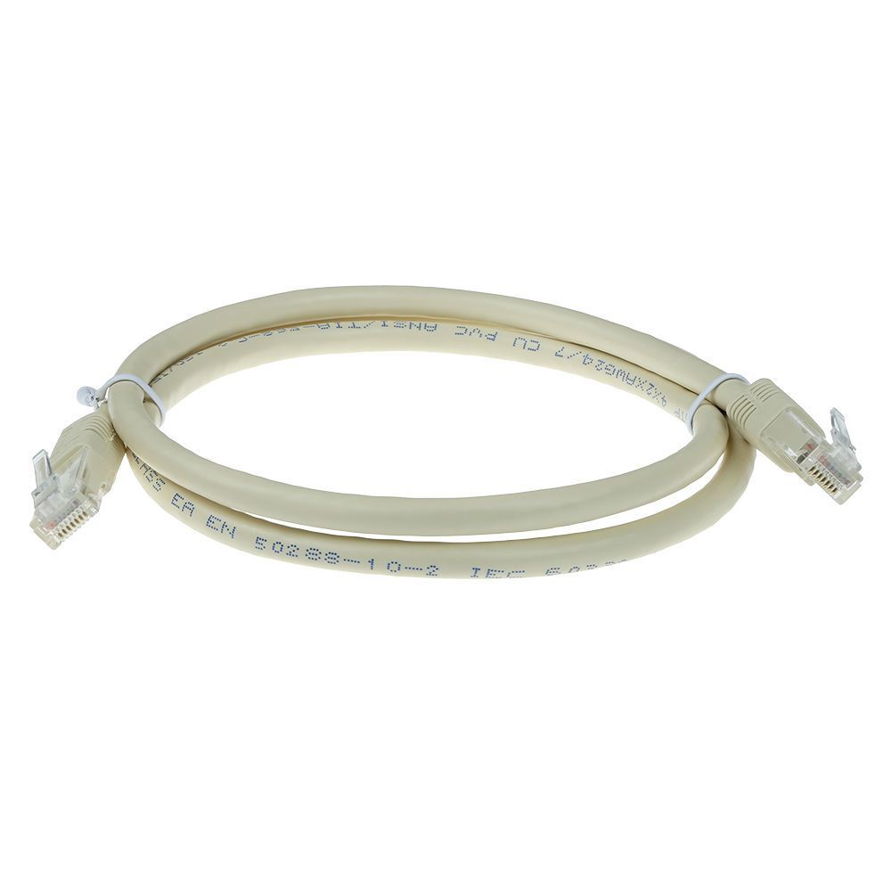 ACT CAT6A U-UTP Patch Cable 1,5m Ivory
