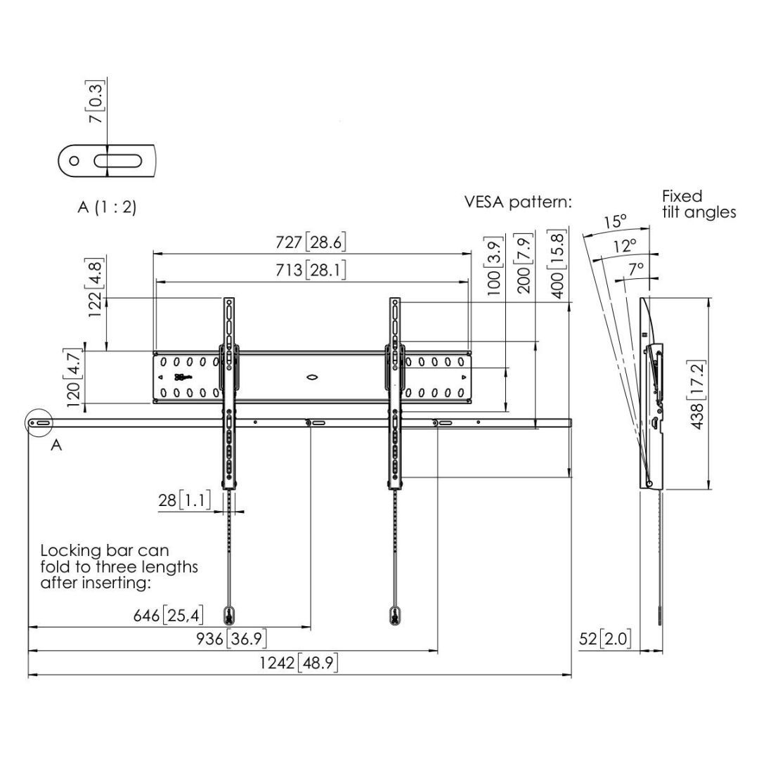 Vogel's PFW 4710 Display Wall Mount tilt 55"-65" Black