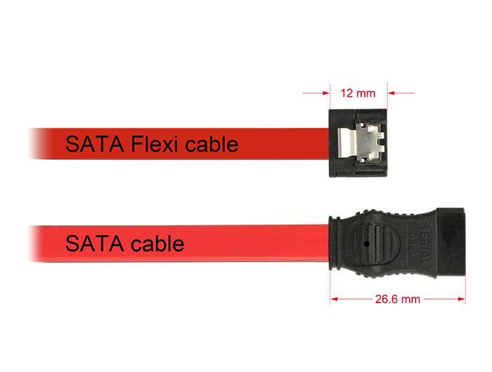 DeLock SATA 6 Gb/s Cable 100cm Red FLEXI