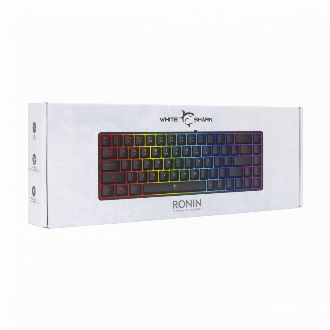 White Shark Ronin RGB Gaming keyboard Black HU