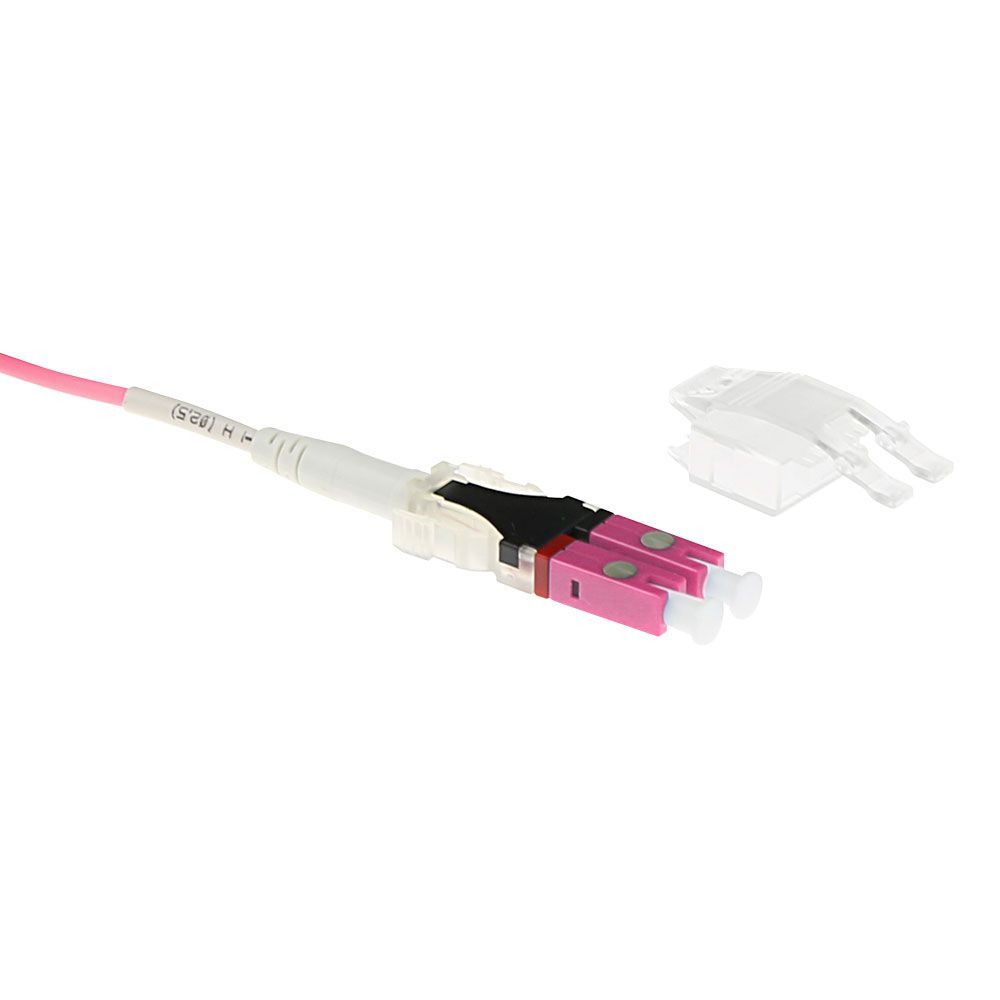ACT Multimode 50/125 OM4 Polarity Twist fiber cable with LC connectors 0,25m Pink