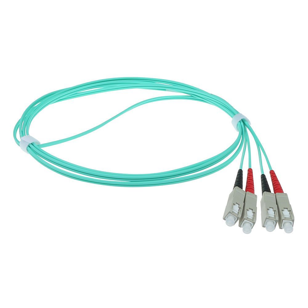 ACT LSZH Multimode 50/125 OM3 fiber cable duplex with SC connectors 0,5m Blue