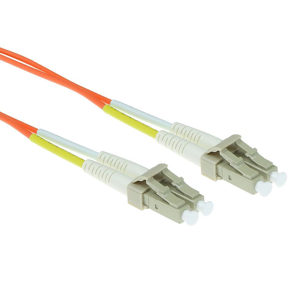 ACT LSZH Multimode 62.5/125 OM1 fiber cable duplex with LC connectors 0,5m Orange