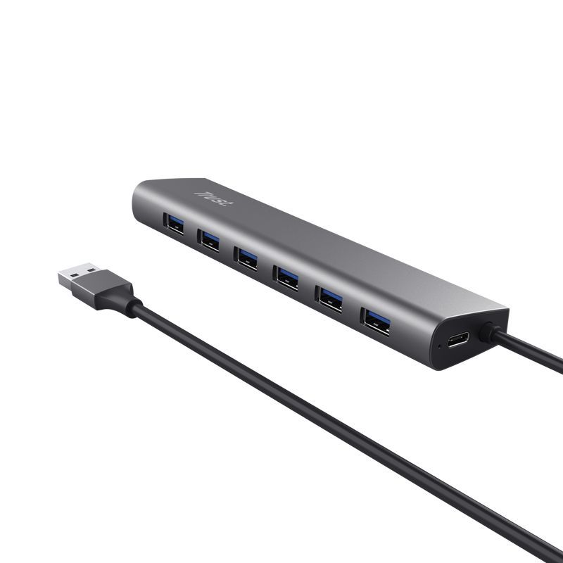 Trust Halyx 7 Port USB 3.2 Gen1 Hub Black