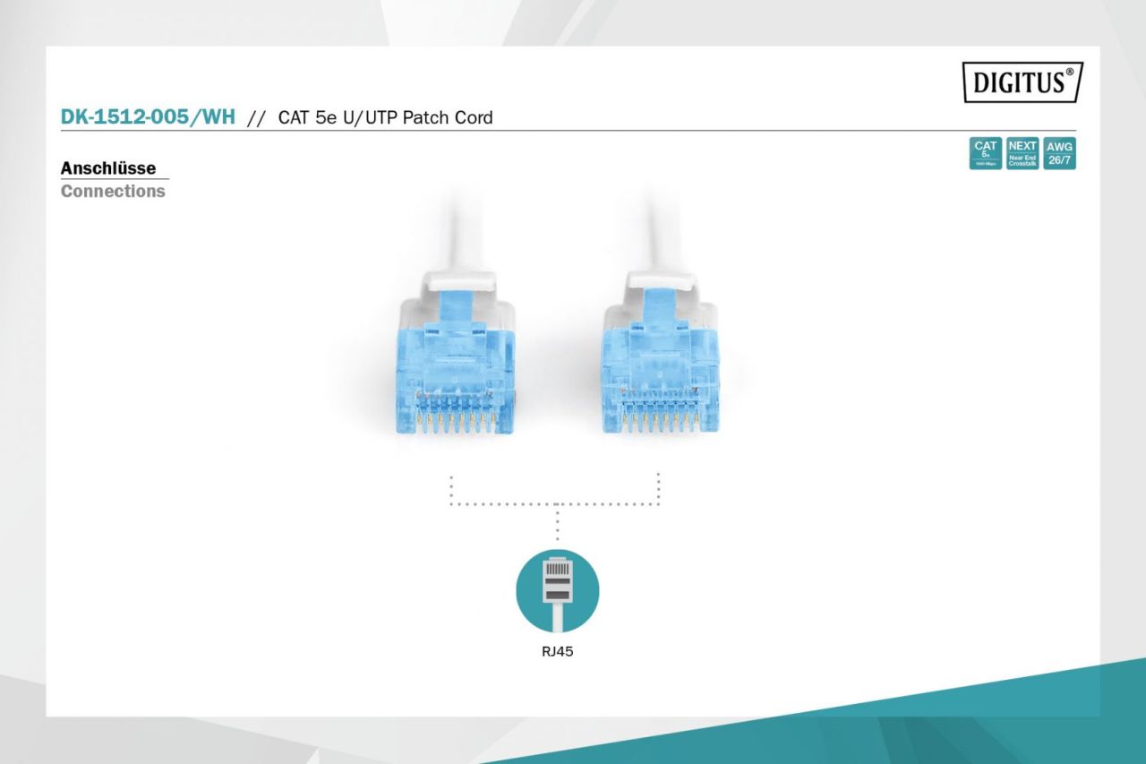 Digitus CAT5e U-UTP Patch Cable 0,5m White