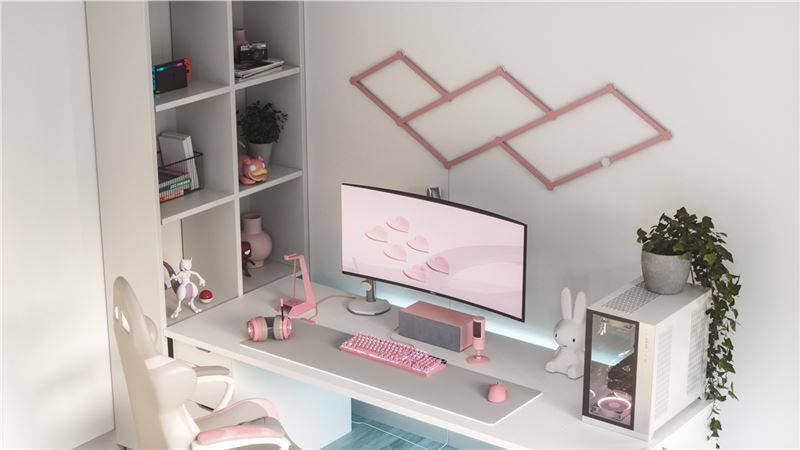 Nanoleaf Lines Skin, matte pink 9pcs