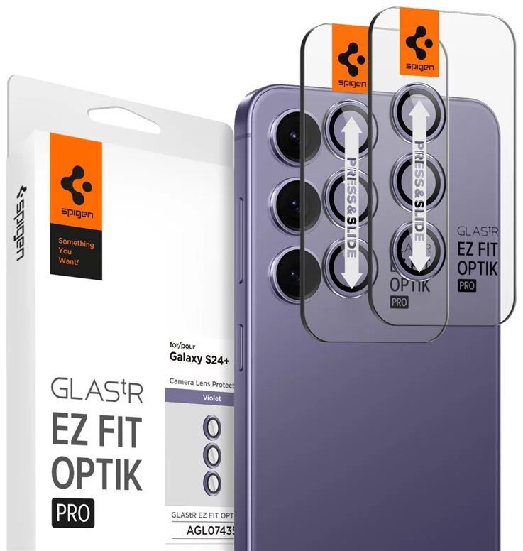 Spigen Glass tR EZ Fit Optik Pro 2 Pack Samsung Galaxy S24+ Violet