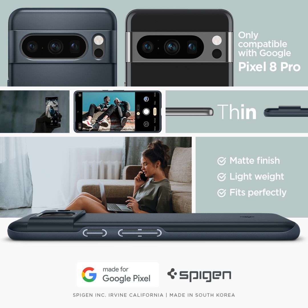 Spigen Google Pixel 8 Pro Thin Fit Metal Slate