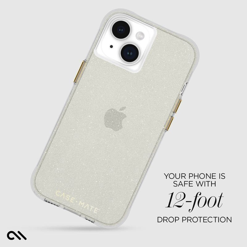 Case-Mate iPhone 15 case Sheer Crystal Gold