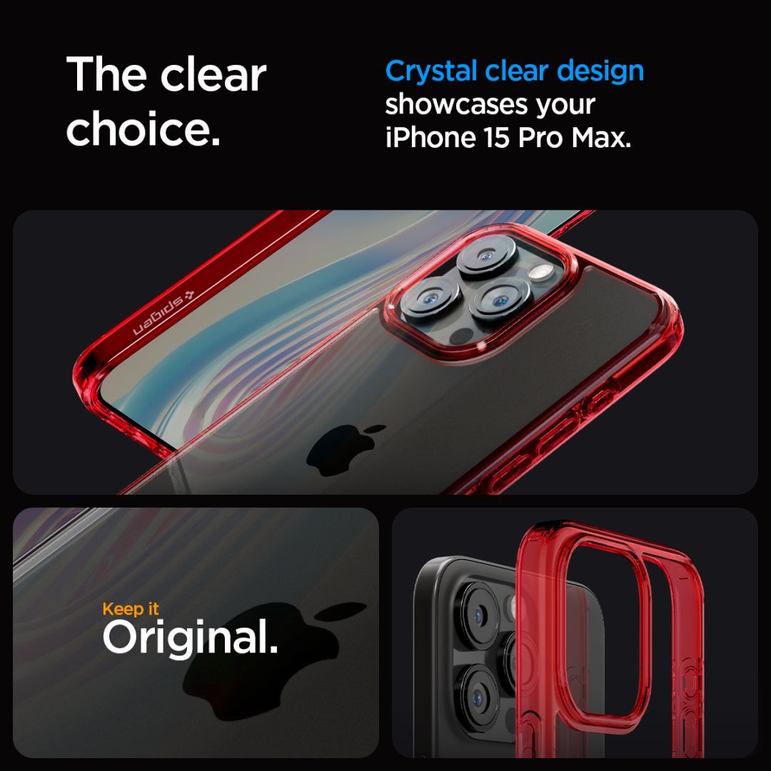 Spigen iPhone 15 Pro Max Case Ultra Hybrid Deep Red