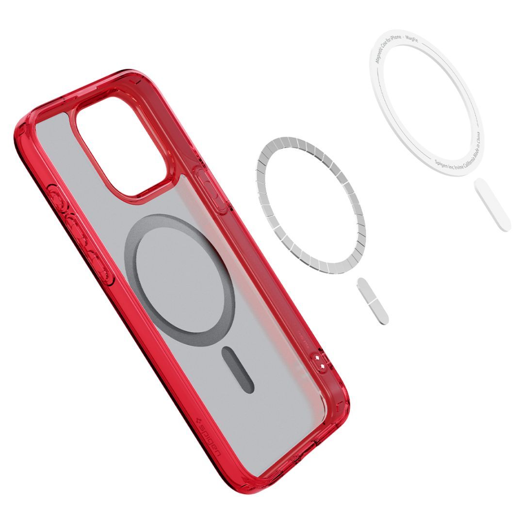 Spigen iPhone 15 Pro Case Ultra Hybrid MagSafe (MagFit) Frost Deep Red