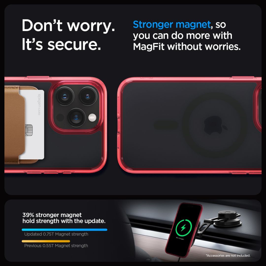 Spigen iPhone 15 Pro Case Ultra Hybrid MagSafe (MagFit) Frost Deep Red