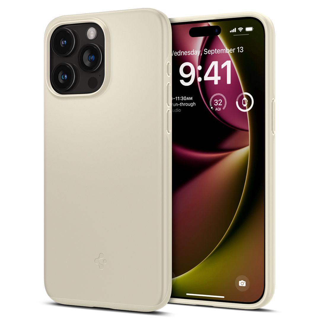 Spigen iPhone 15 Pro Case Thin Fit Mute Beige