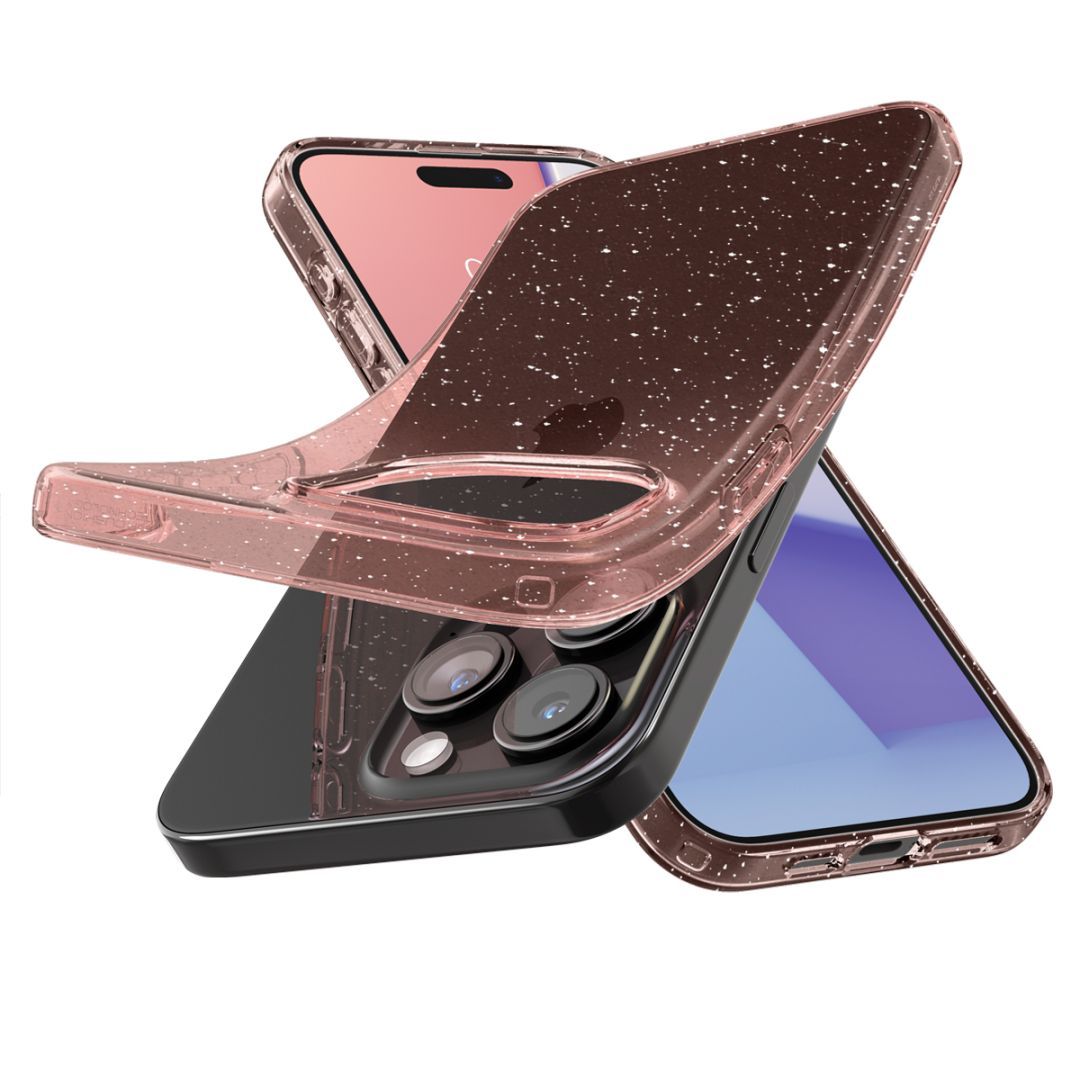 Spigen iPhone 15 Pro Case Liquid Crystal Glitter Rose Quartz