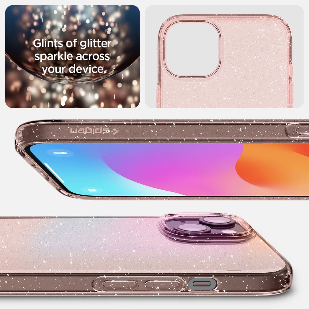 Spigen iPhone 15 Case Liquid Crystal Glitter Rose Quartz