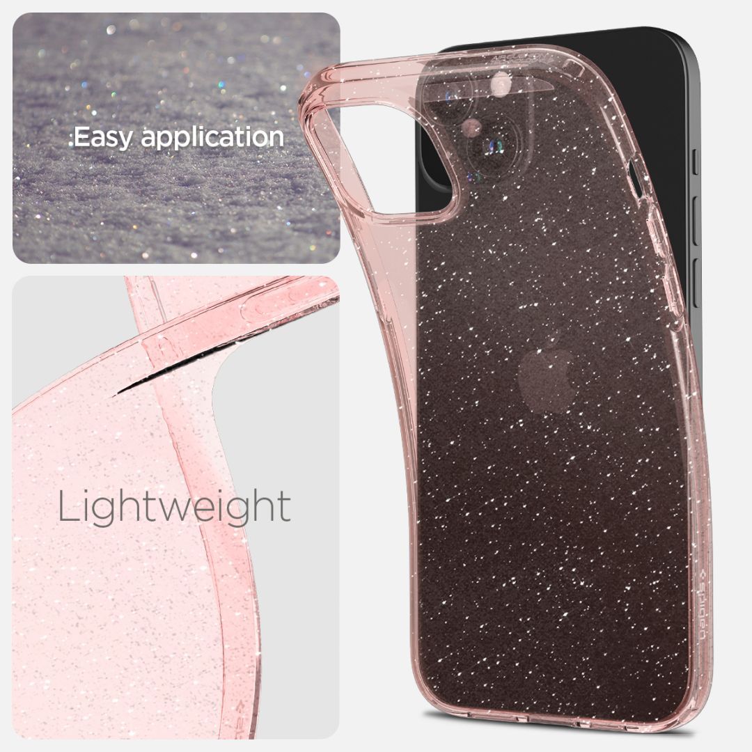 Spigen iPhone 15 Case Liquid Crystal Glitter Rose Quartz