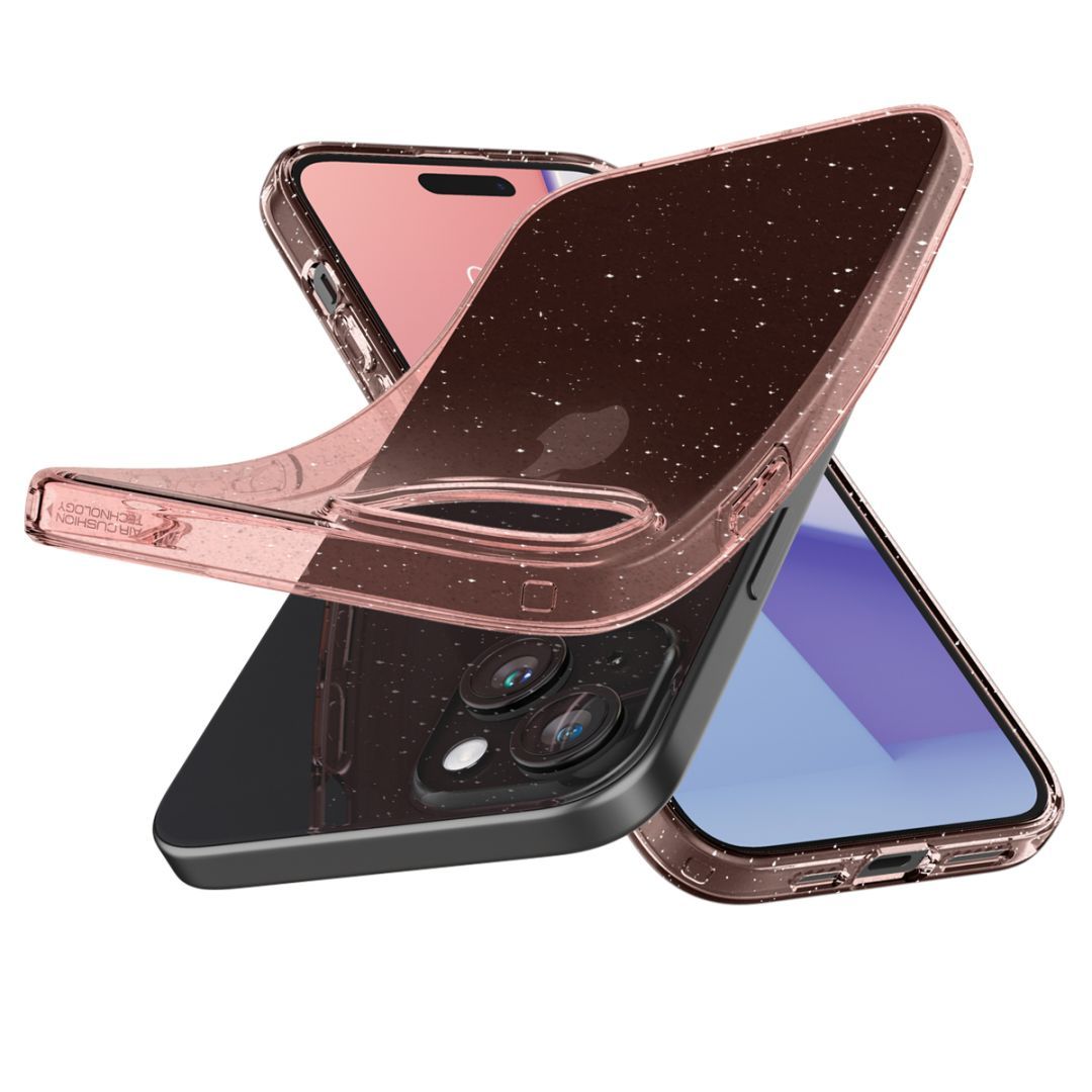 Spigen iPhone 15 Case Liquid Crystal Glitter Rose Quartz