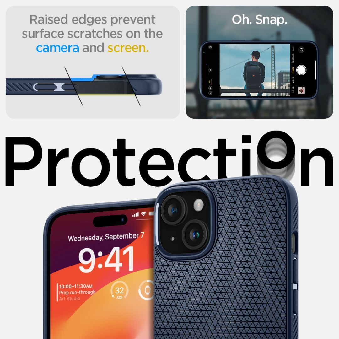 Spigen iPhone 15 Plus Case Liquid Air Navy Blue