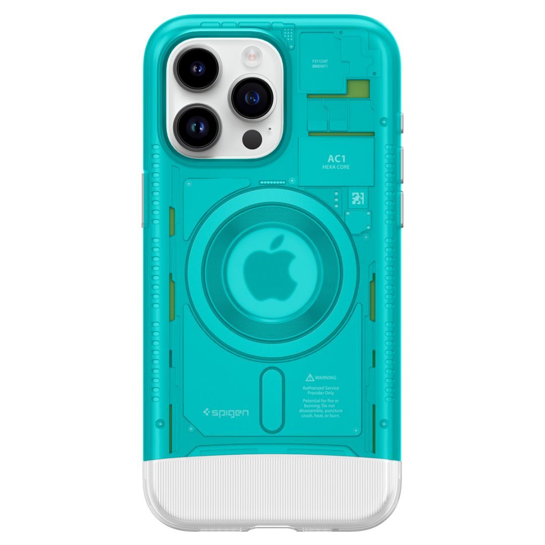 Spigen iPhone 15 Pro Case Classic C1 MagSafe Bondi Blue