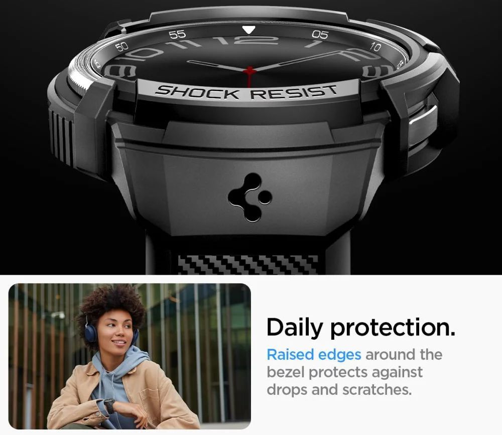 Spigen Rugged Armor Pro Samsung Galaxy Watch6 Classic 43mm Black