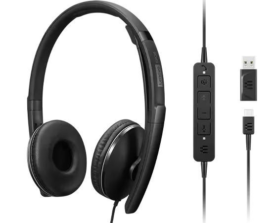 Lenovo Wired ANC Gen 2 Teams Headset Black