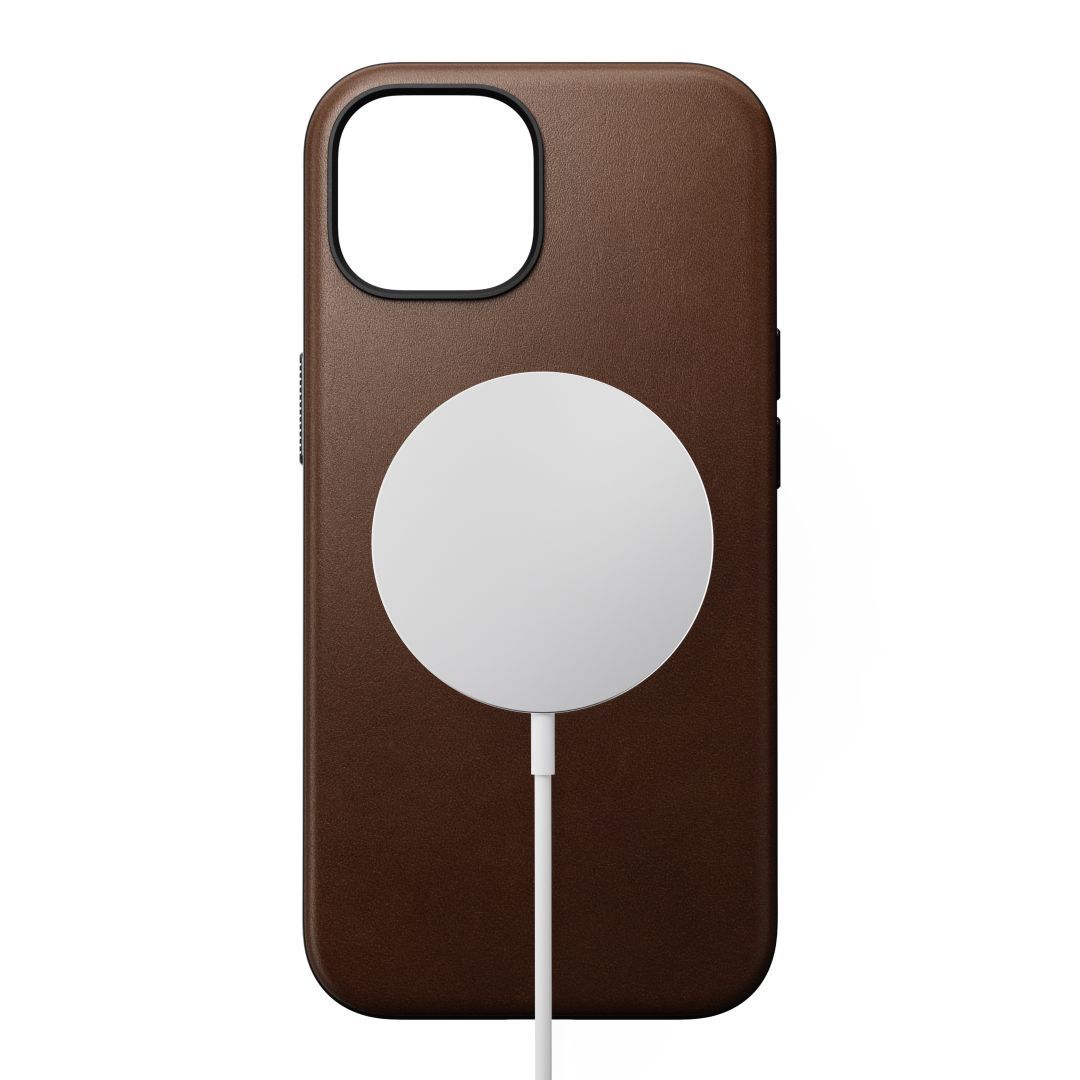 Nomad iPhone 15 Modern Leather Case Rustic Brown