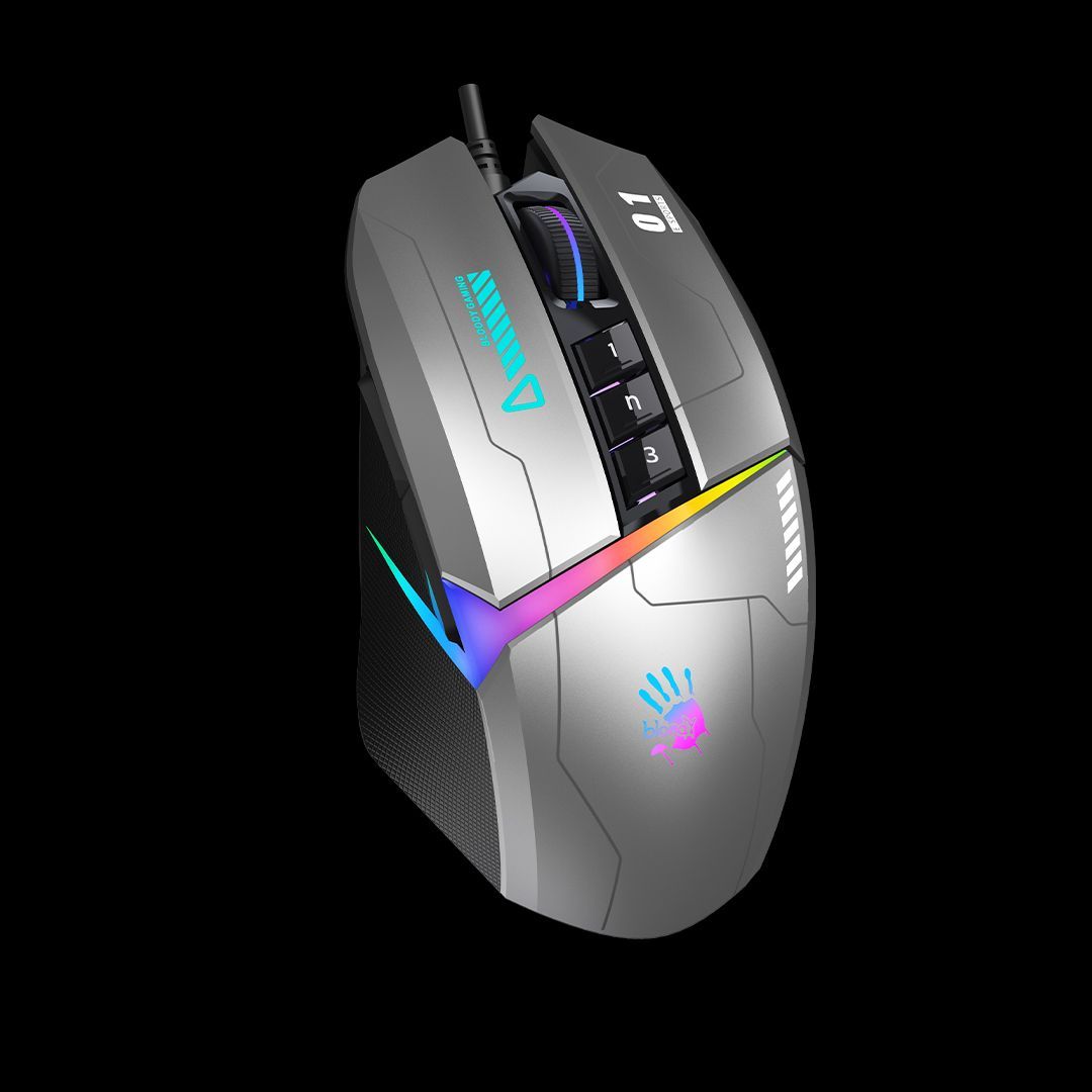 A4-Tech Bloody W60 Max Activated RGB Gaming mouse Gun Grey