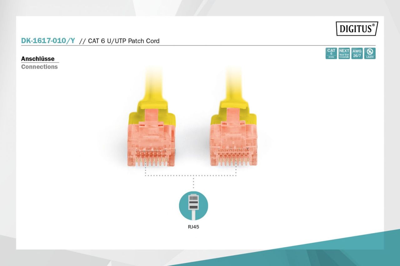 Digitus CAT6 U-UTP Patch Cable 1m Yellow