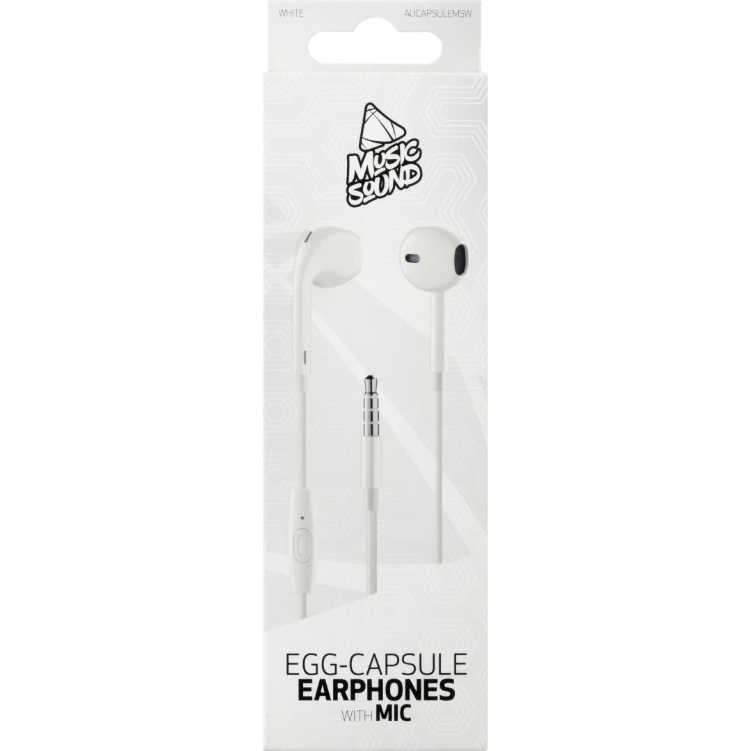 MUSICSOUND Wired Headphones White