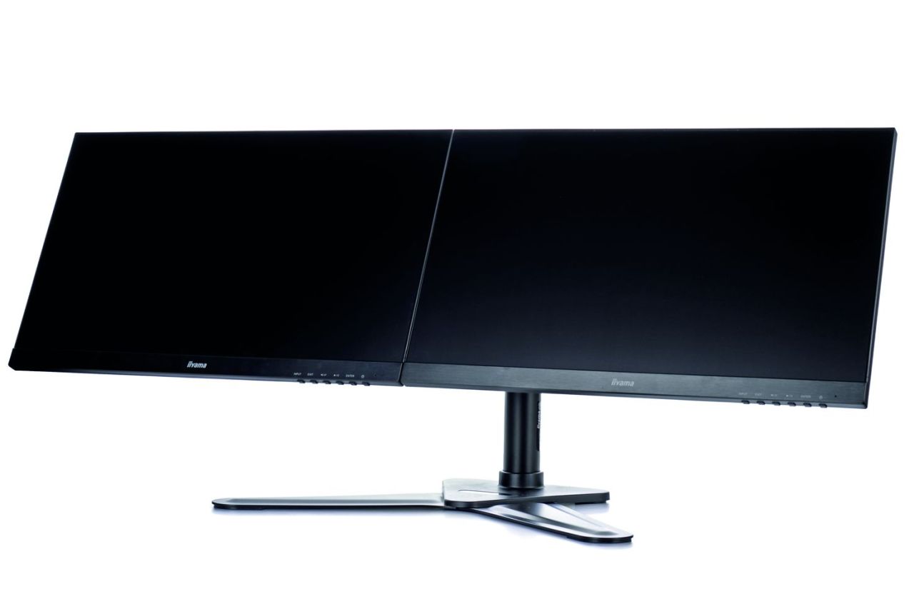 iiyama DS1002D-B1 Comfortable Dual Desktop Stand Black