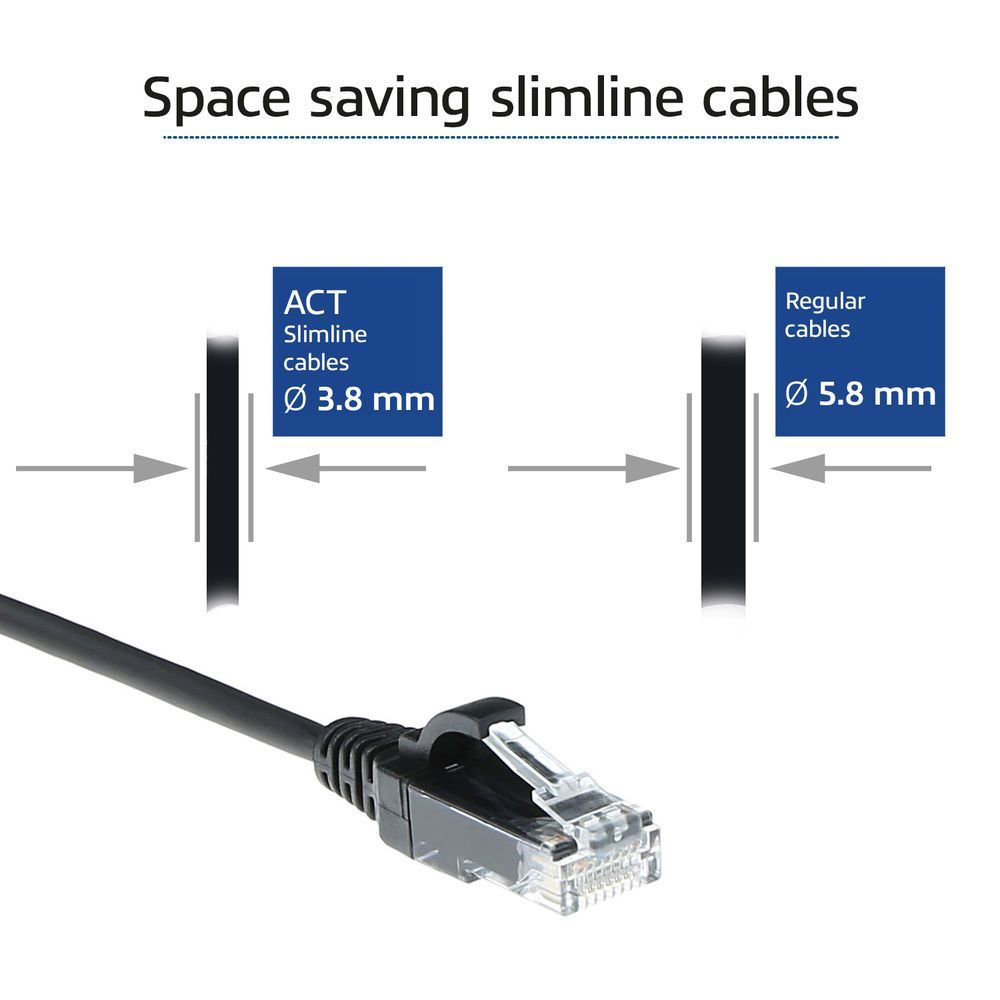 ACT CAT6A U-UTP Patch Cable 7m Black