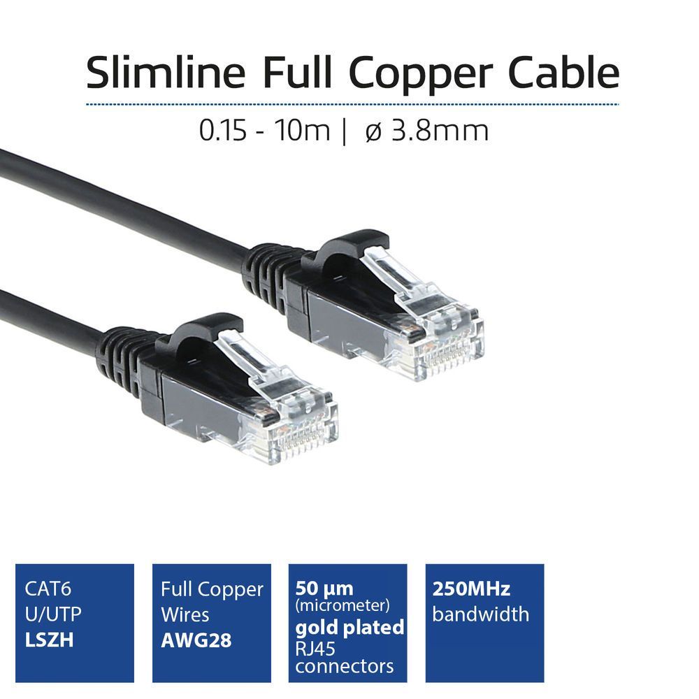 ACT CAT6 U-UTP Patch Cable 5m Black