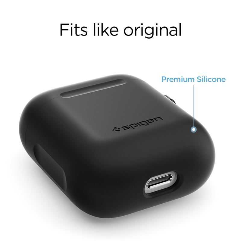 Spigen Silicone case, black - AirPods 1/2019