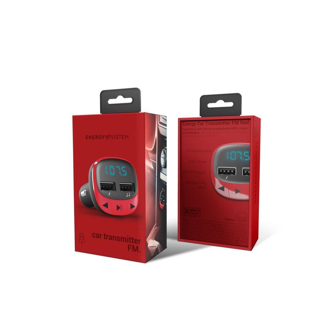 Energy Sistem Car Transzmitter FM Red