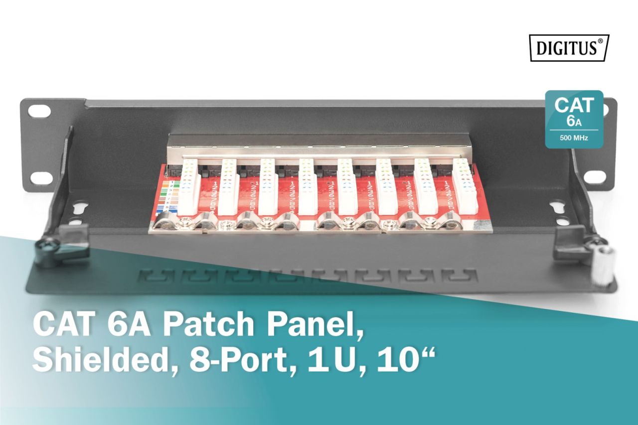 Digitus 8-Port Patch Panel 1U Black