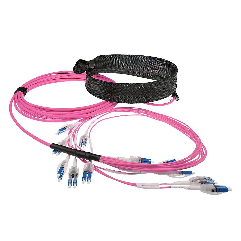 ACT Multimode 50/125 OM4 Preterm fiber cable 24F LC Polarity Twist 5m Pink